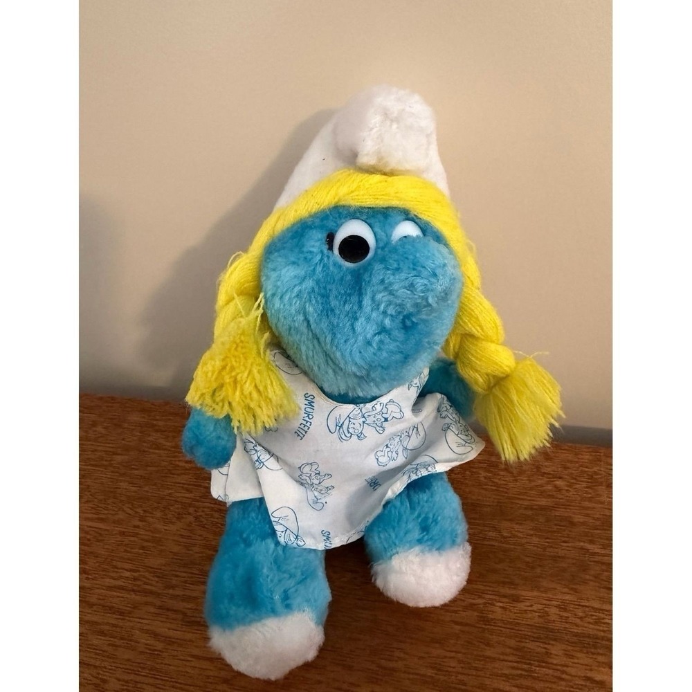 Vintage Smurfette 6.5" Plush Wallace Berrie 1983 Peyo #642 Made in Korea